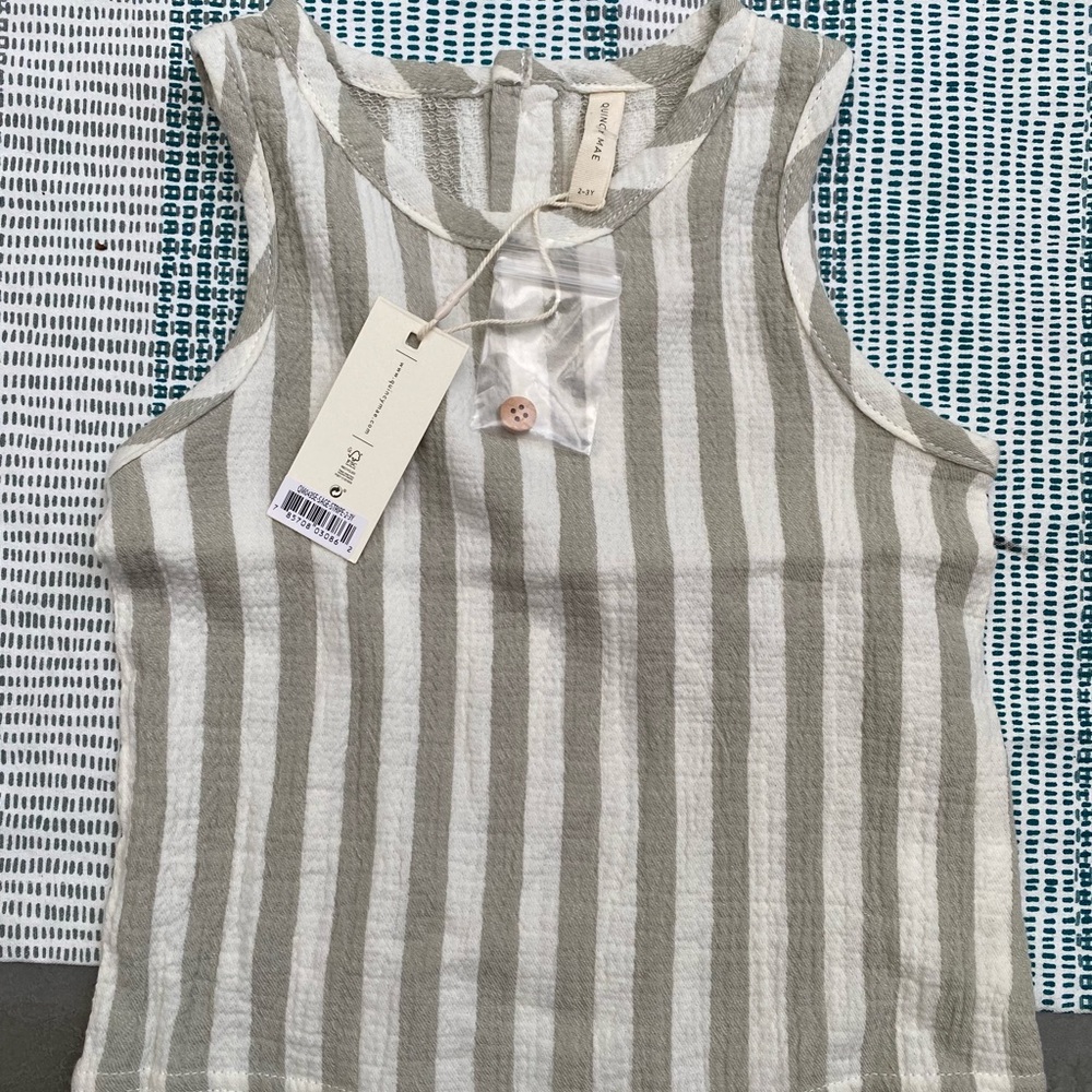 Quincy Mae Woven stripe tank